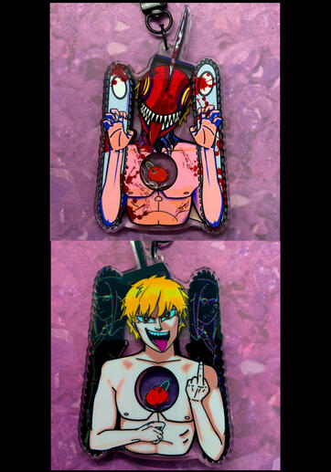 Chainsaw Man Double Sided Shaker Keychain