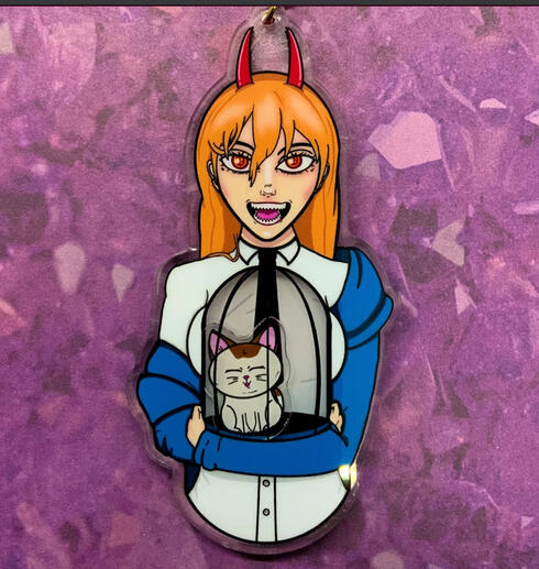 Power and Meowy Shaker Keychain