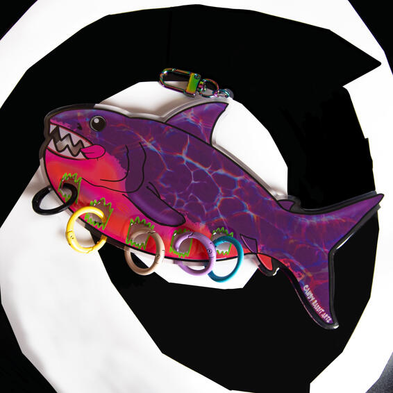 Colorful shark keychain holder